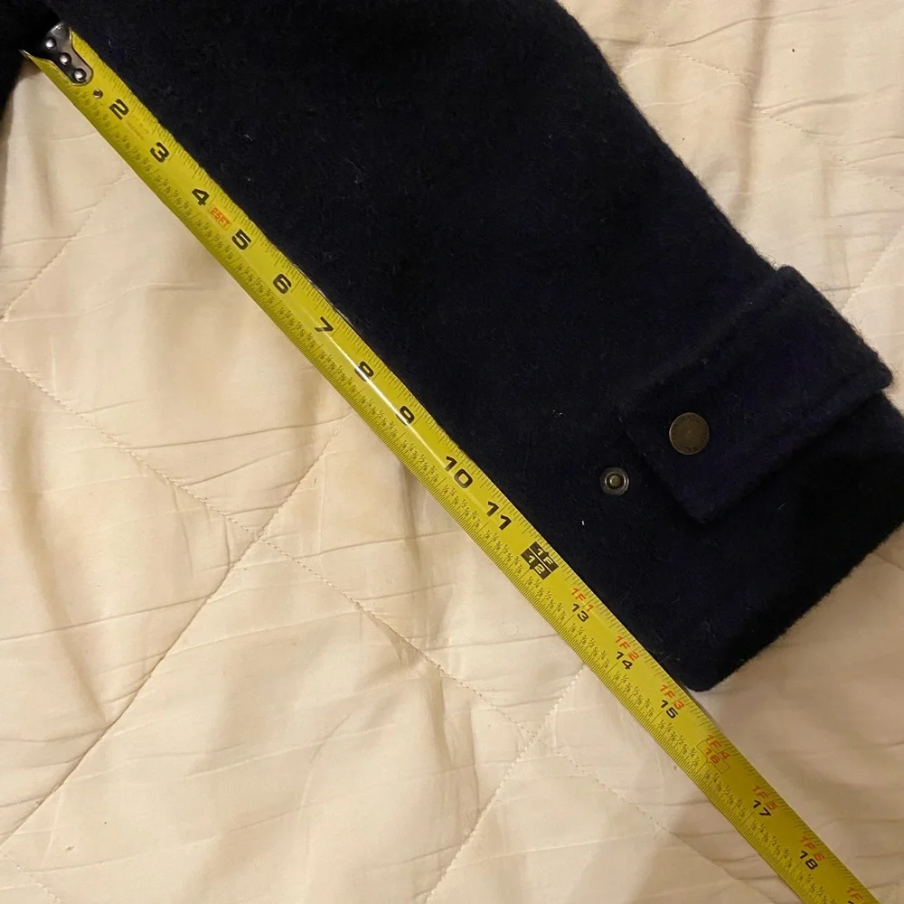 Gloverall Navy Blue Hooded Duffle Pea Coat